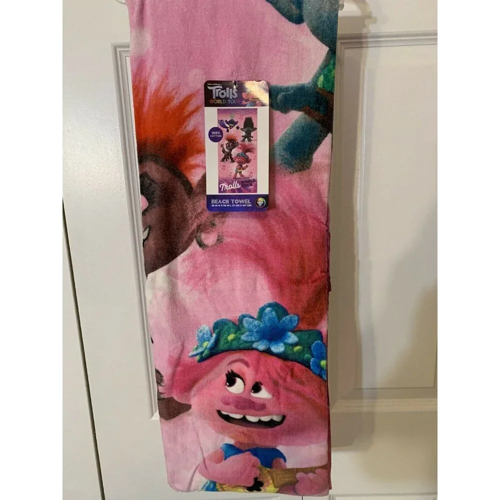 New Trolls II World Tour Cotton 28 x 58 Beach‎ Towel Soft Swimming Pool Bath